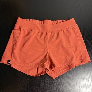 OISELLE Womens Size 6 Solid Orange Pull-On Running/Athletic Shorts